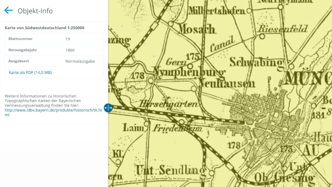 BayernAtlas Hilfe Zeitreise Objektinfo